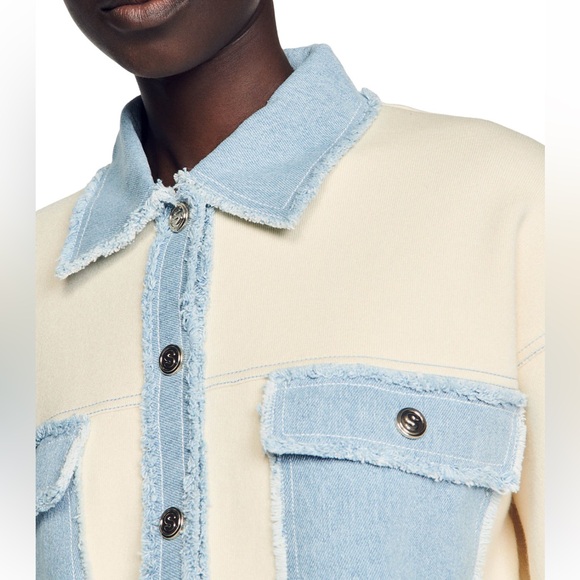 SANDRO Dolly Cropped Coatigan - Picture 2 of 6